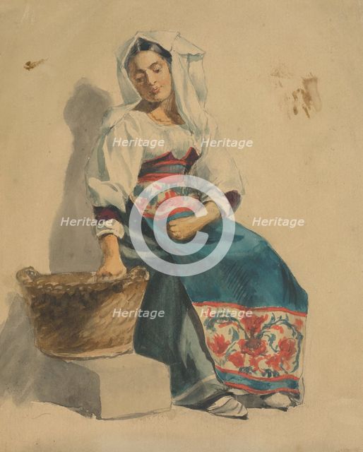 Study of a seated woman, 1851-1853. Creator: Vojtech Klimkovic.