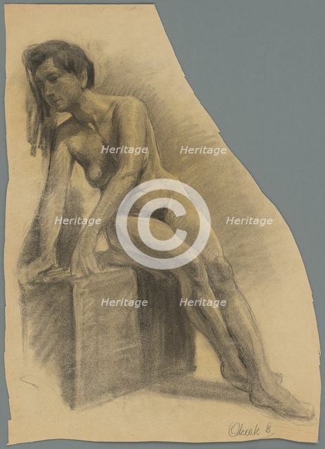Study of a seated woman, 1910-1920. Creator: Emil Alexay-Olexák.