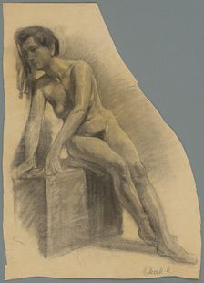 Study of a seated woman, 1910-1920. Creator: Emil Alexay-Olexák