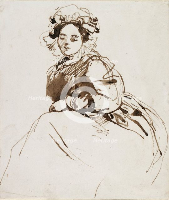 Study of a Seated Woman, c1820s. Artist: Richard Parkes Bonington.
