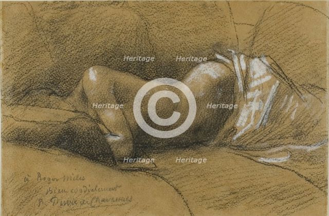 Study of a Sleeping Woman, c. 1867. Creator: Pierre Puvis de Chavannes.