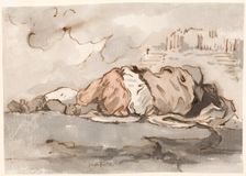 Study of a Sleeping Youth, Seen from Behind, 1752-1756. Creator: Augustin Pajou