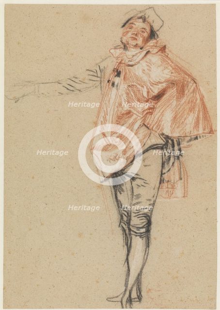 Study of a Standing Dancer with an Outstretched Arm, 1710. Artist: Watteau, Jean Antoine (1684-1721)