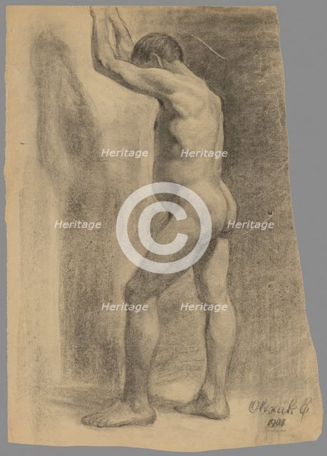 Study of a standing man, 1908. Creator: Emil Alexay-Olexák.