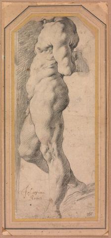 Study of a Standing Male Nude, 1595/96. Creator: Giuseppe Cesari