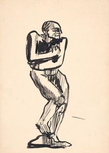 Study of a standing male nude, 1930s. Creator: Arnold Peter Weisz-Kubincan