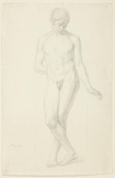 Study of a Standing Nude Youth, 1820. Creator: Julius Schnorr von Carolsfeld