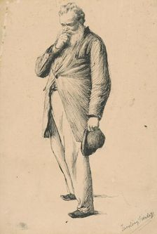 Study of a standing old man I., 1885-1890. Creator: Teodor Zemplényi