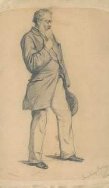 Study of a standing old man II., 1885-1890. Creator: Teodor Zemplényi