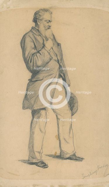 Study of a standing old man II., 1885-1890. Creator: Teodor Zemplényi.