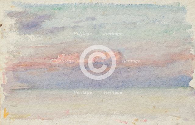 Study of a sunset/sunrise over water, probably early-mid 1880s. Creator: George Clausen.
