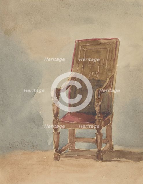 Study of an Antique Armchair, 1849. Creator: David Cox the elder.