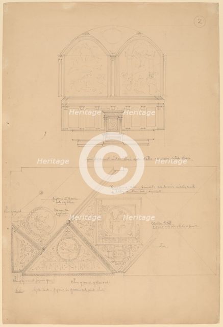 Study of an Altarpiece and Ceiling Panels, 1896. Creator: John Russell Pope.