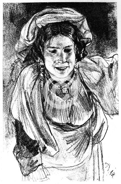 'Study of an Italian Girl', c1880-1882.Artist: Adolph Menzel