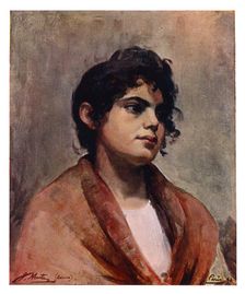 Study of an Italian girl's head, 1901.Artist: J Muntz