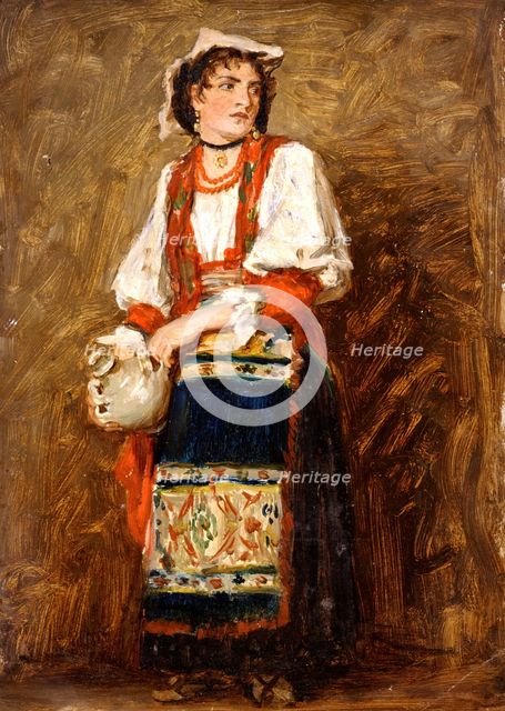 Study of an Italian (Savoy?) Peasant Girl, 1874-1880. Creator: Louisa Starr.