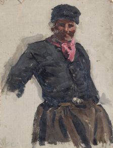 Study of an old man wearing Dutch costume, probably mid-late 1870s. Creator: George Clausen