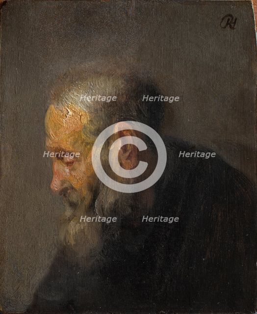 Study of an Old Man in Profile, c.1630. Artist: Rembrandt van Rhijn (1606-1669)