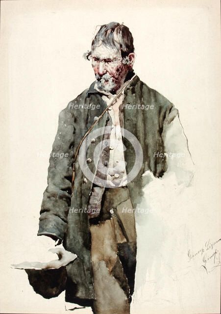 Study of an Old Man, late 19th-early 20th century. Creator: Giuseppe Signorini.