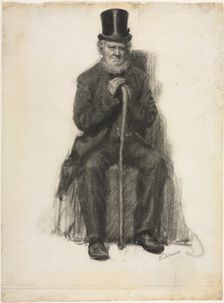 Study of an Old Man (Possibly a Study for Portrait of Peter Folger), c. 1886. Creator: Eastman Johnson (American, 1824-1906)