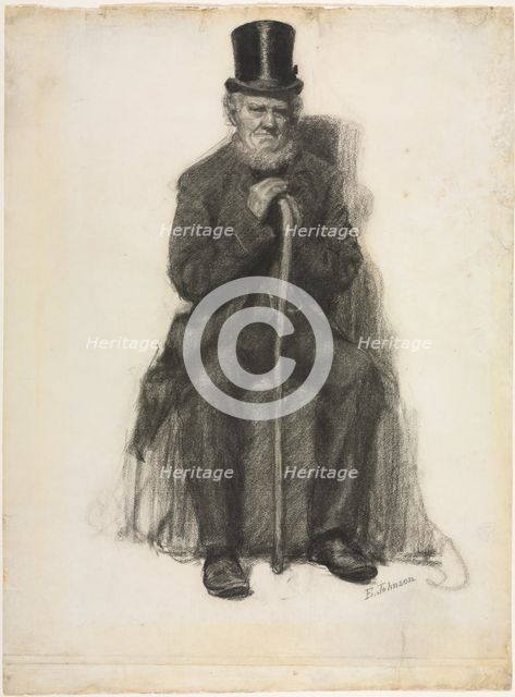 Study of an Old Man (Possibly a Study for Portrait of Peter Folger), c. 1886. Creator: Eastman Johnson (American, 1824-1906).