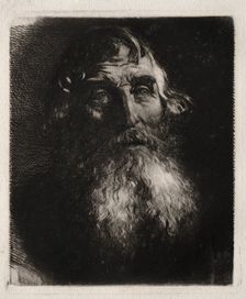 Study of an Old Man's Head. Creator: Hubert von Herkomer (British, 1849-1914)