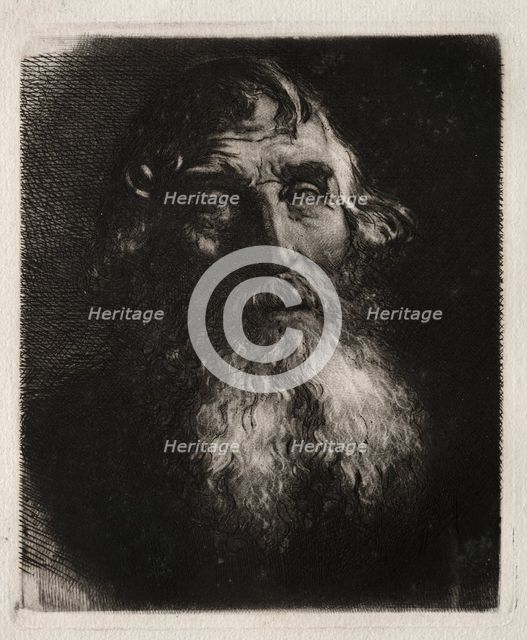Study of an Old Man's Head. Creator: Hubert von Herkomer (British, 1849-1914).