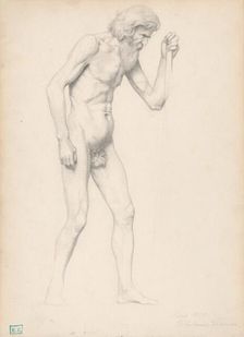 Study of an old man's nude, 1885-1890. Creator: Frantisek Klimkovic