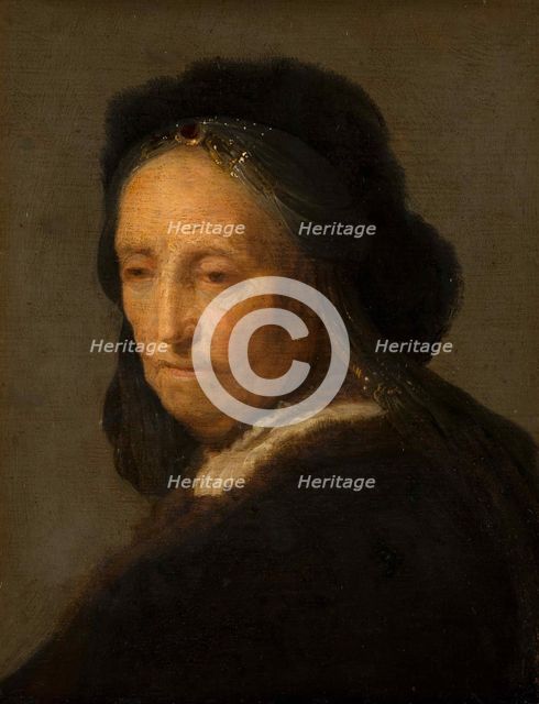 Study of an old woman, ca 1630-1634. Creator: Rembrandt van Rhijn, (School)  .