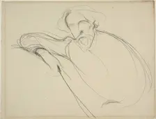 Study of Alphonse Daudet, c. 1893. Creator: Eugene Carriere