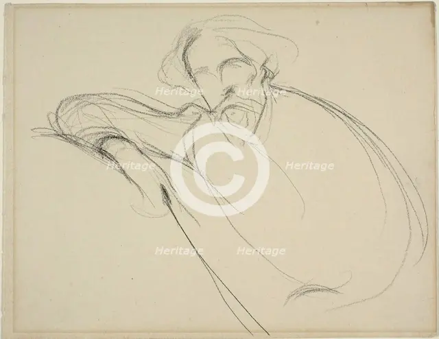 Study of Alphonse Daudet, c. 1893. Creator: Eugene Carriere.