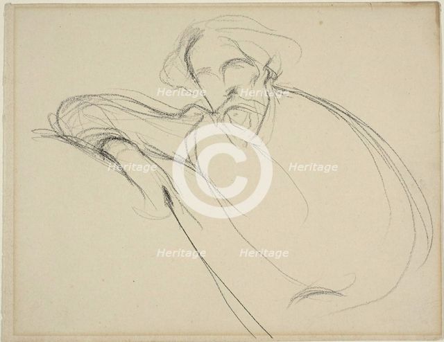Study of Alphonse Daudet, c. 1893. Creator: Eugene Carriere.