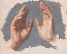 Study of Both Hands of the Bishop for the Painting "The Oath of Queen Jadwiga", before 1867. Creator: Jozef Simmler