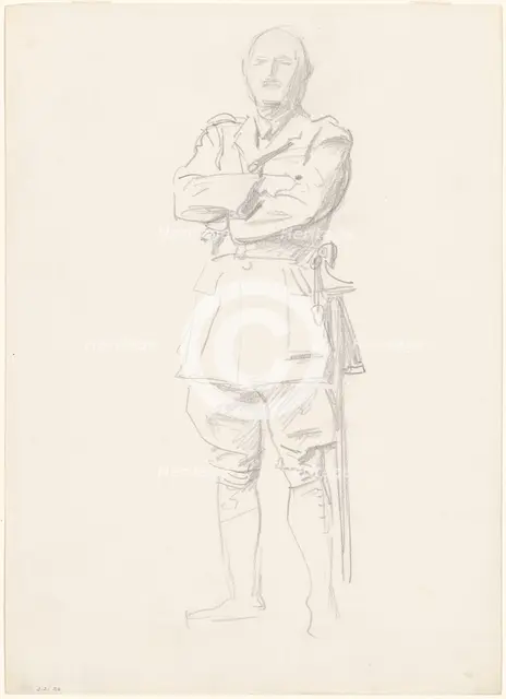 Study of General Louis Botha for "General Officers of World War I", 1920-1922. Creator: John Singer Sargent.