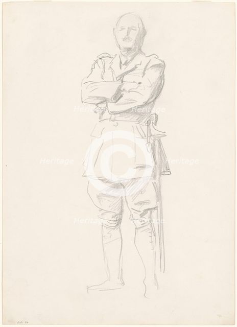 Study of General Louis Botha for "General Officers of World War I", 1920-1922. Creator: John Singer Sargent.