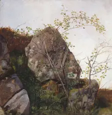Study of Dog Roses and Ferns, 1834. Creator: Adolph Tidemand