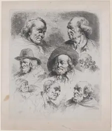 Study of Eight Heads, 1795. Creator: Jean-Jacques de Boissieu