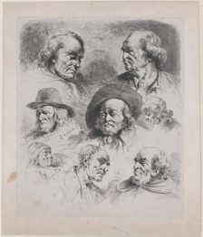 Study of Eight Heads, 1795. Creator: Jean-Jacques de Boissieu