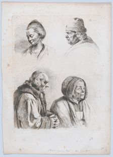 Study of Four Heads, 1770. Creator: Jean-Jacques de Boissieu