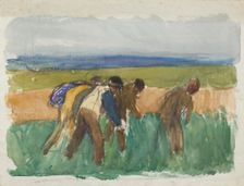 Study of four labourers working in a field, c1875-1944. Creator: George Clausen
