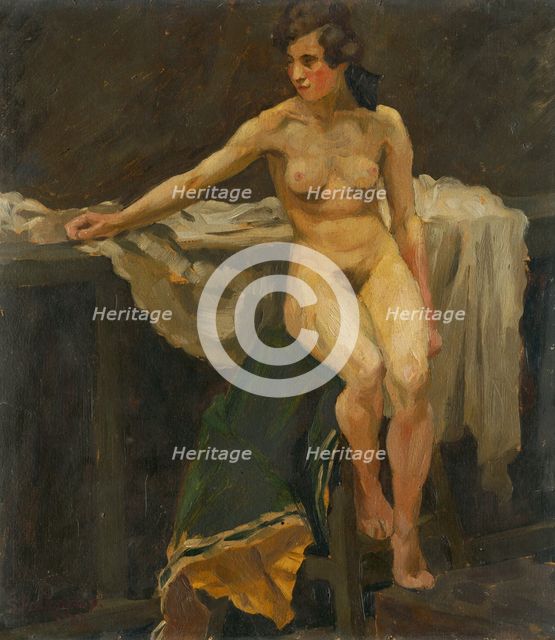 Study of Female Nude, around 1921. Creator: Stefan Polkorab.