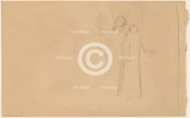 Study of Figures [verso], 1890/1897. Creator: Charles Sprague Pearce.