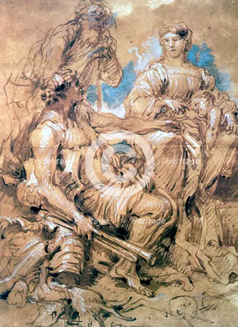 'Study of Figures in Costume', c1635-1670. Artist: Giovanni Benedetto Castiglione