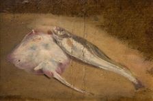 Study of Fish - Skate and Cod, 1842. Creator: David Cox the elder