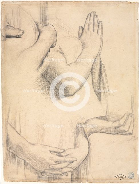 Study of Hands, 1842. Creator: Jean-Auguste-Dominique Ingres (French, 1780-1867).