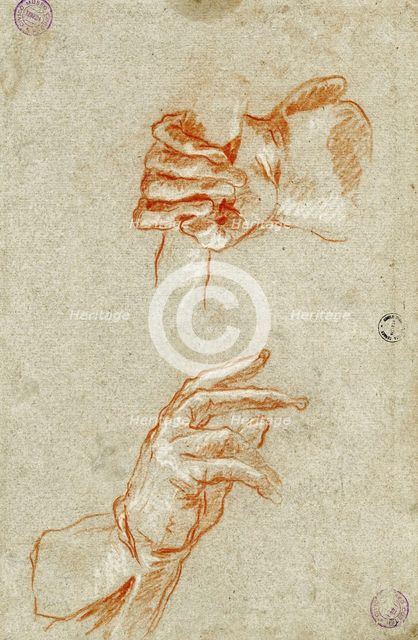Study of Hands. Creator: Tiepolo, Giambattista (1696-1770).