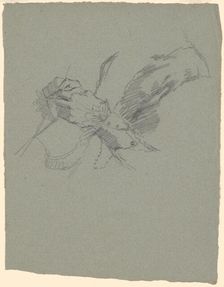 Study of Hands Knitting [recto], c. 1870-1890. Creator: Enoch Wood Perry