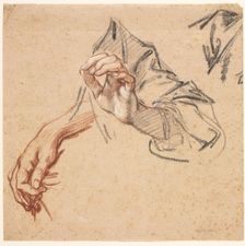 Study of Hands (recto); Sketch of a Hand (verso), 1700s. Creator: Pierre Lenfant (French, 1704-1787)