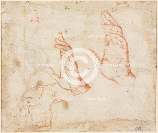 Study of Hands (verso), c. 1590. Creator: Camillo Procaccini (Italian, 1546-1629).