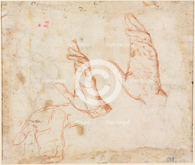 Study of Hands (verso), c. 1590. Creator: Camillo Procaccini (Italian, 1546-1629).